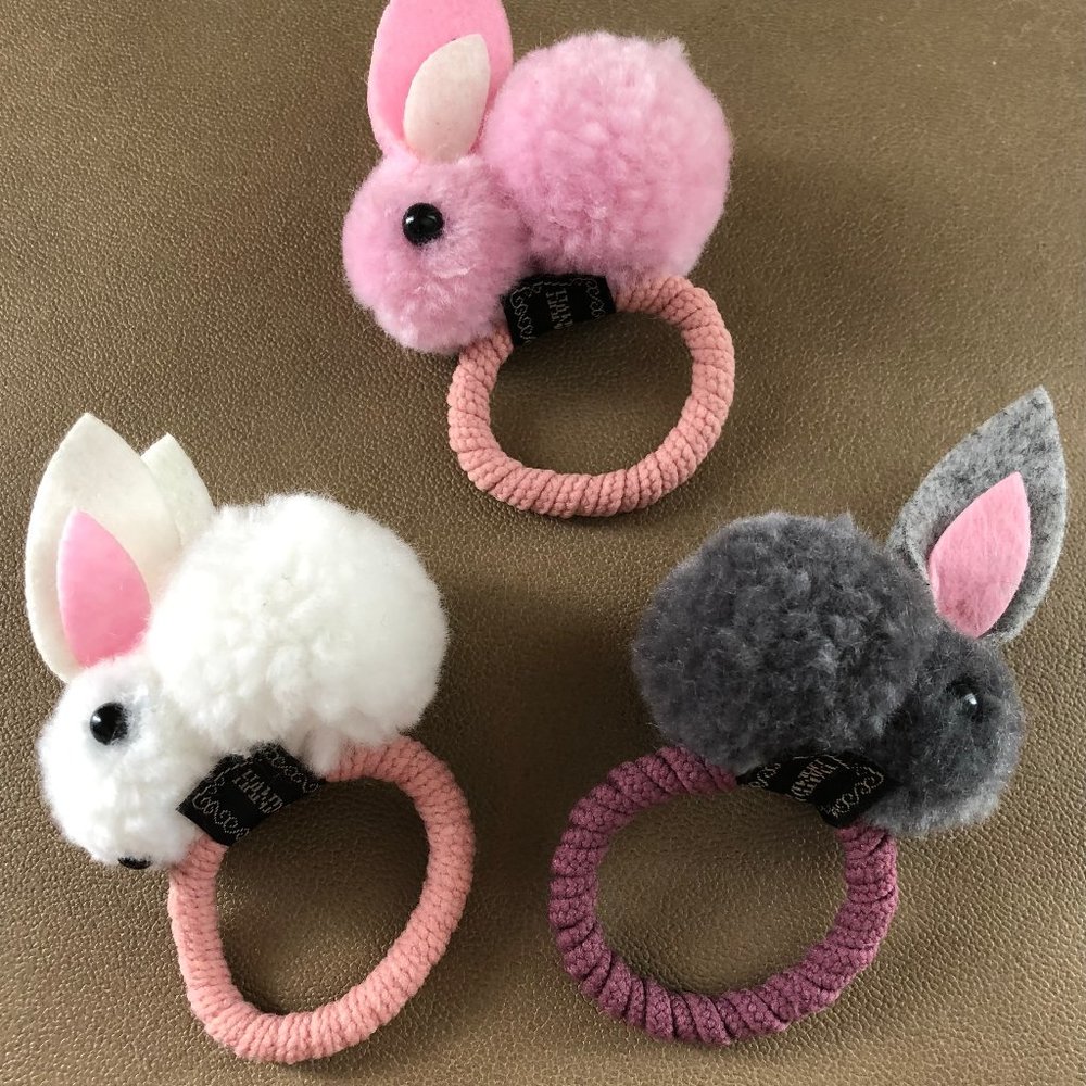 🛍Girls Bunny Elastic: Set of Three